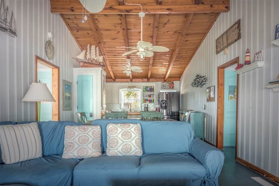 Bright and airy with ocean views from kitchen to dining