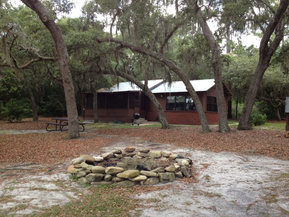 Picnic Table, Charcoal Grill, & Outdoor Fire Pit for Nighttime