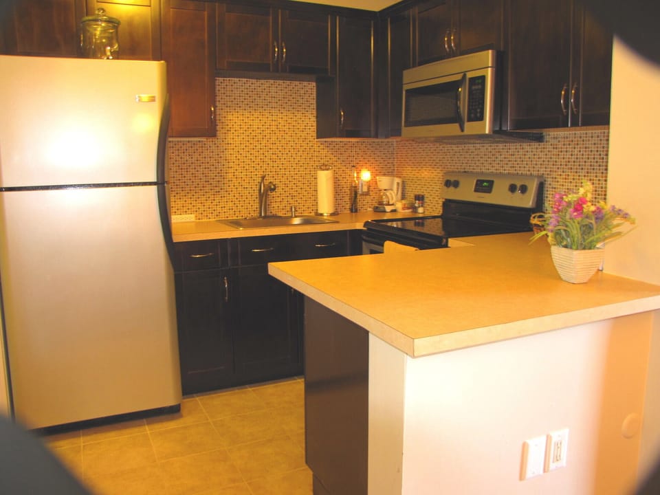 Modern kitchen with stainless steel appliances