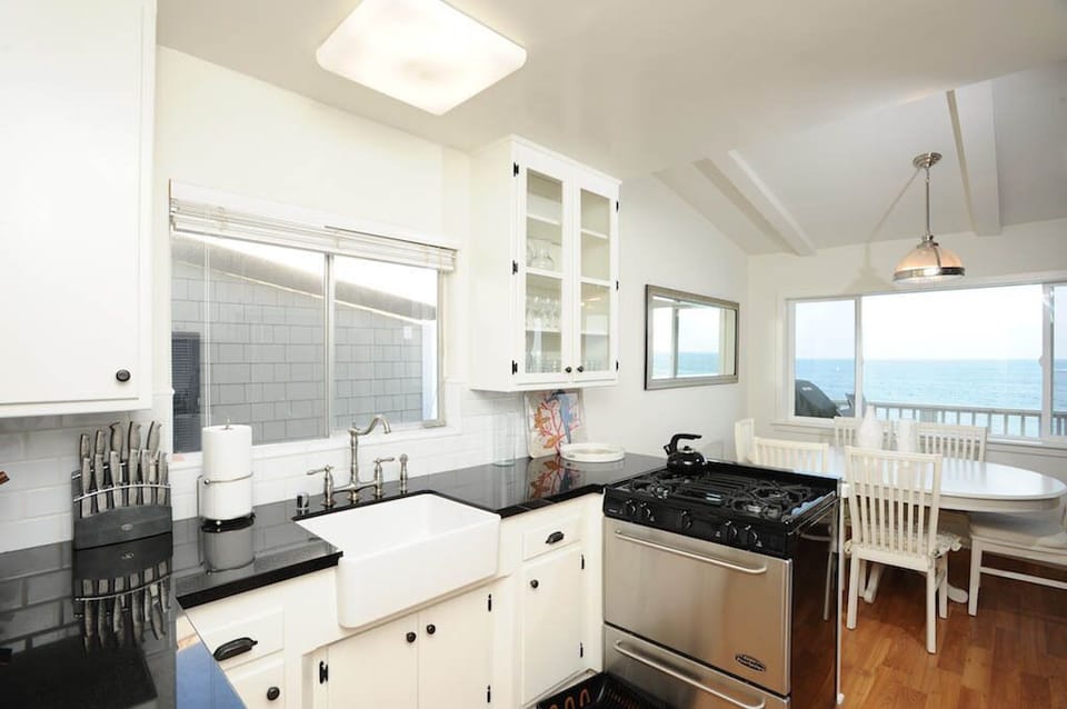 Beautiful kitchen and dining area with ocean views