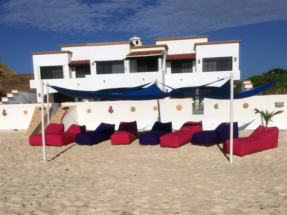 Beach Club: Sunbrella Bean Bag Lounge Chairs & Sun Shade Sails
