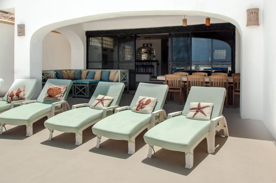 Sectional and dining area is covered - it's like a living room outside! 