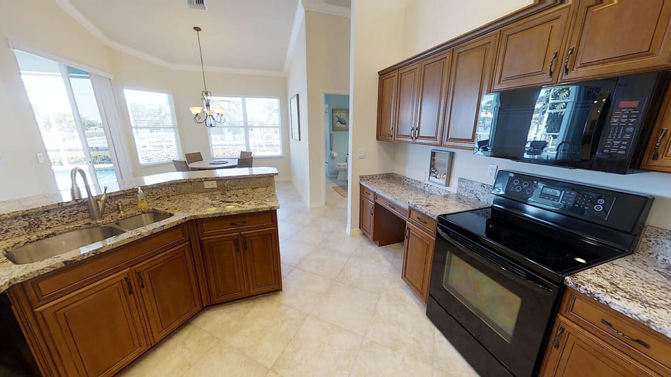 Large kitchen centrally located.