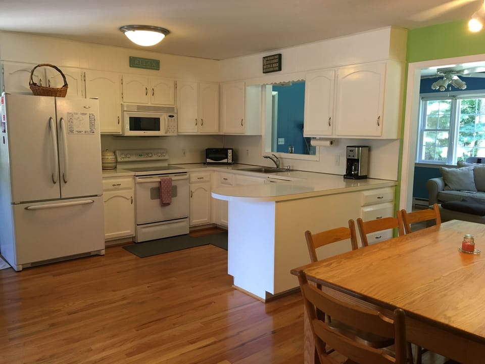 Kitchen, toaster oven, blender, k-cup or regular coffee pot, crock pot too!