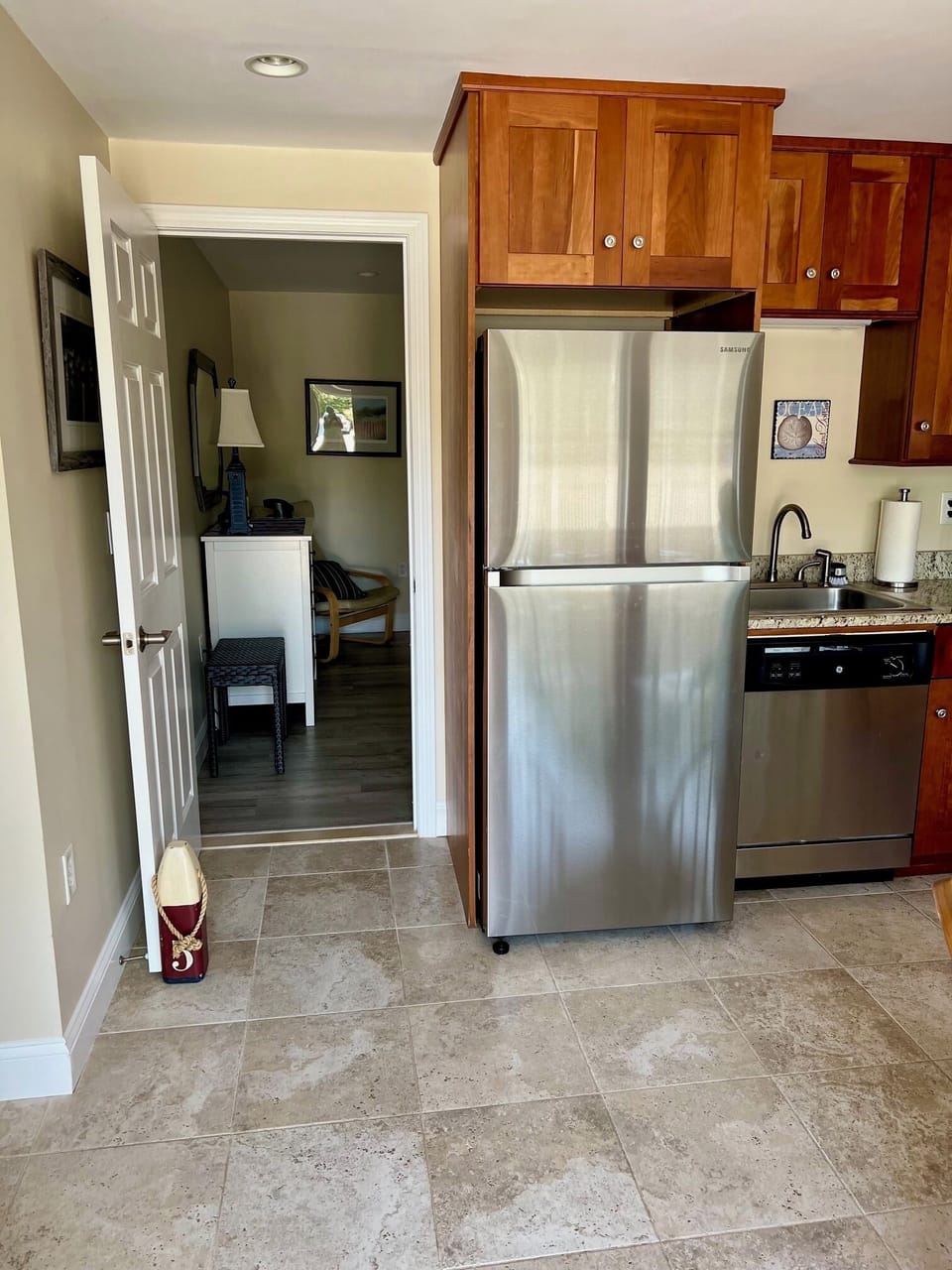 Kitchen with  view to bedroom 2. Enter through kitchen area