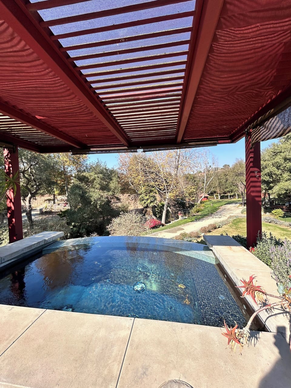 huge jacuzzi spa heated year round