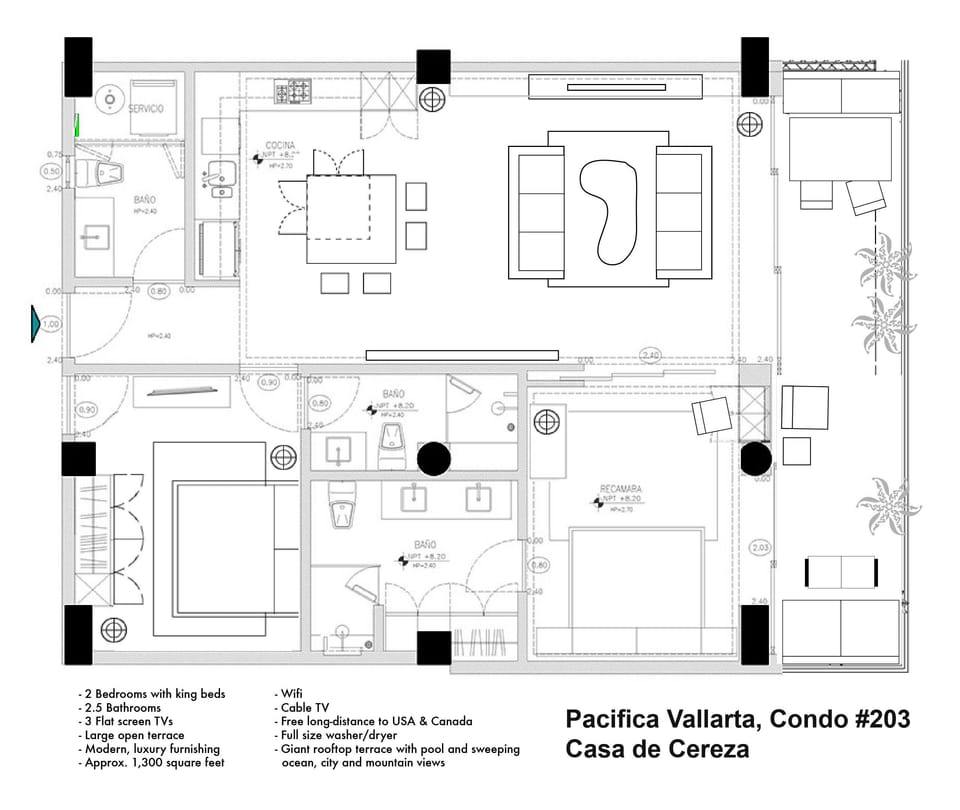 Floor plan for our condo...1,300 square feet of comfortable open concept living
