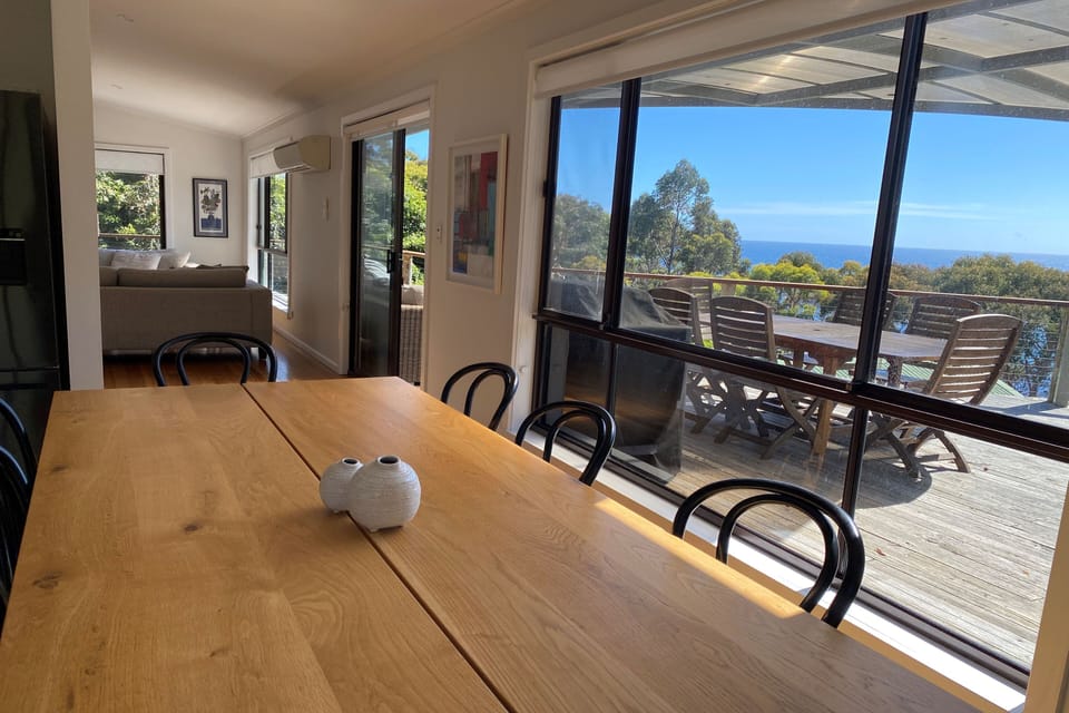 Beautiful open plan living/dining, opens up to the large deck