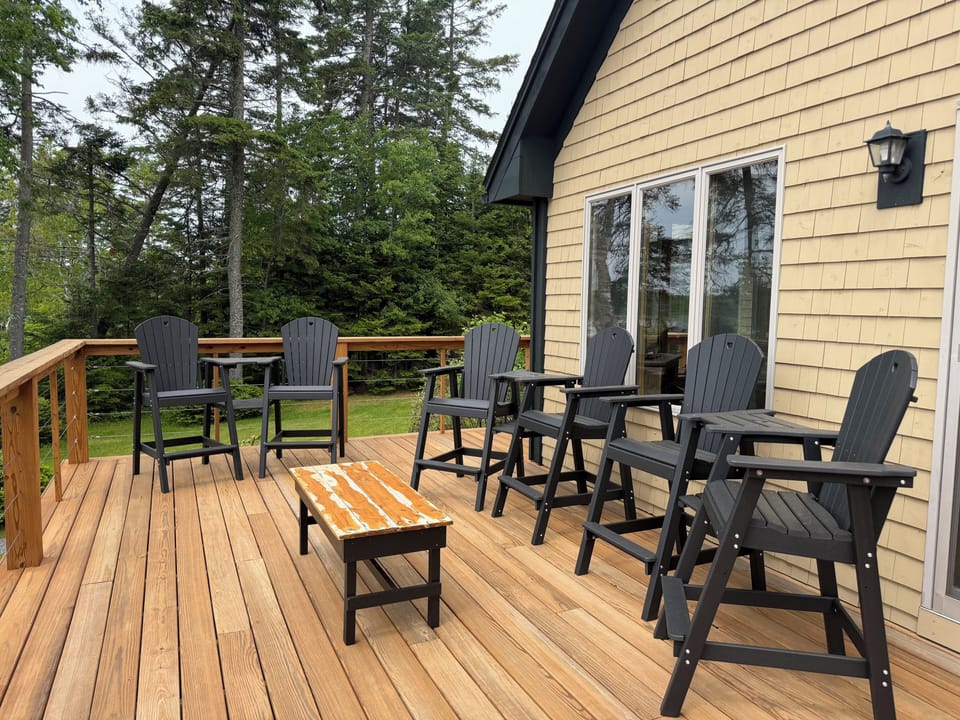 New, high-top Adirondack chairs