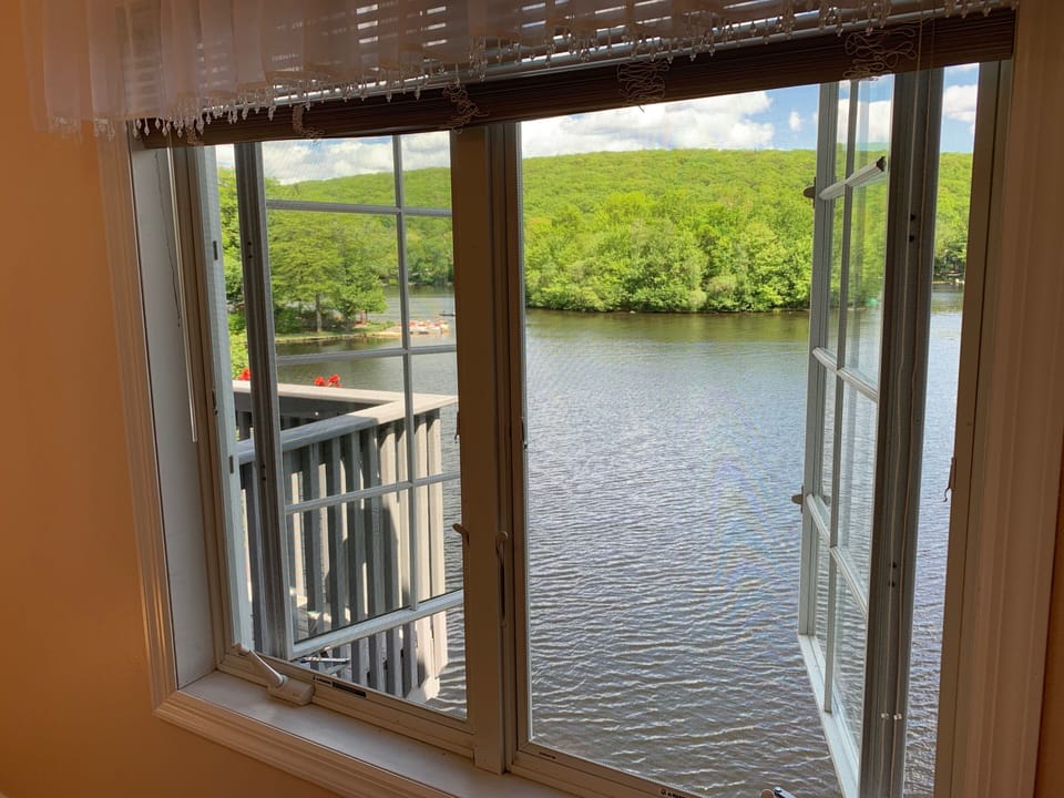 View of the lake from the master bedroom