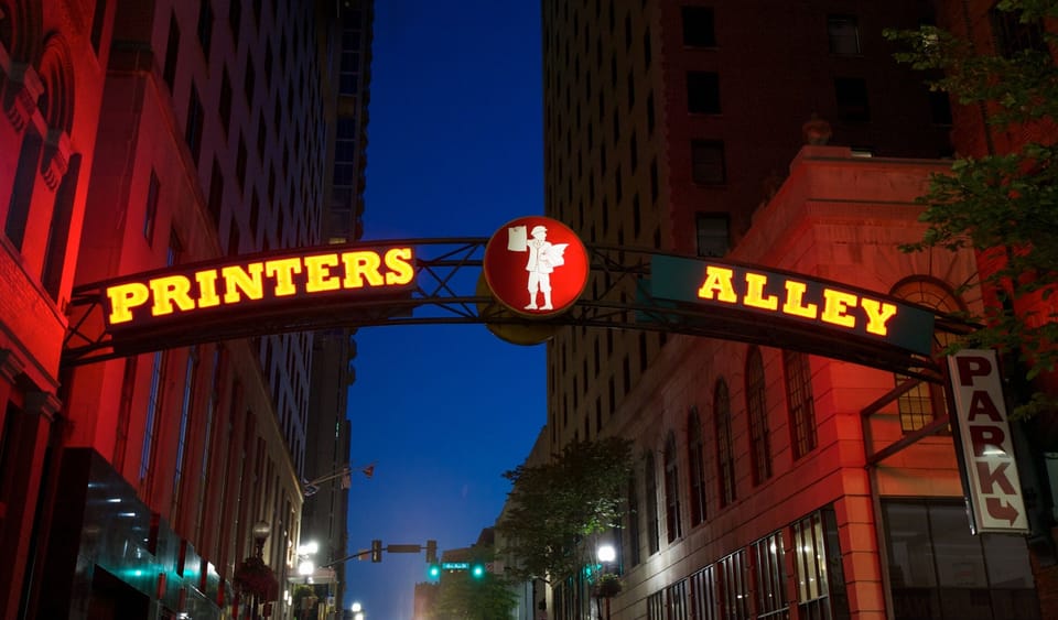 Located on World Famous Printers Alley 