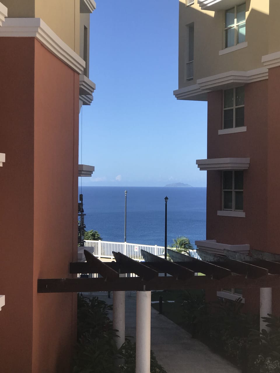 Walk from the parking to the garden level and see the Infinity pool. Majestic!