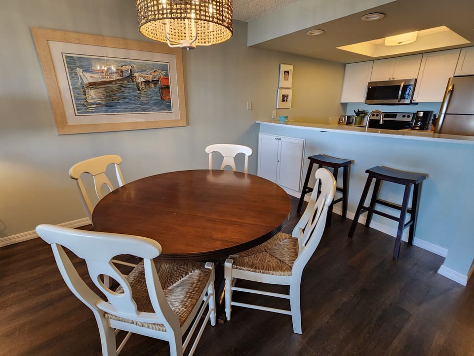 Enjoy meals at home in the dining room with breakfast bar