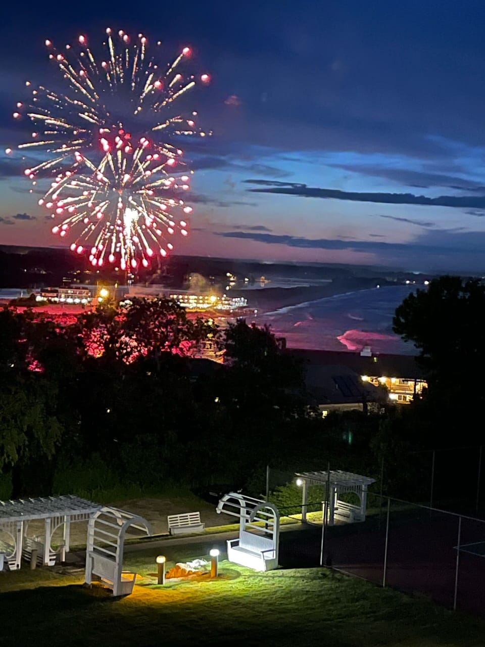 The deck is a prime spot to watch the fireworks 