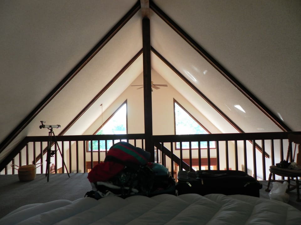 View of the lake from the master bedroom/loft