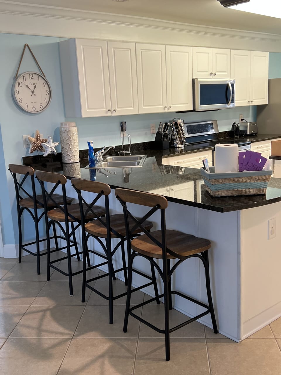 Bar seating for 8. 