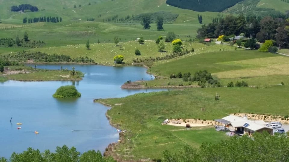 Lodge in the foreground