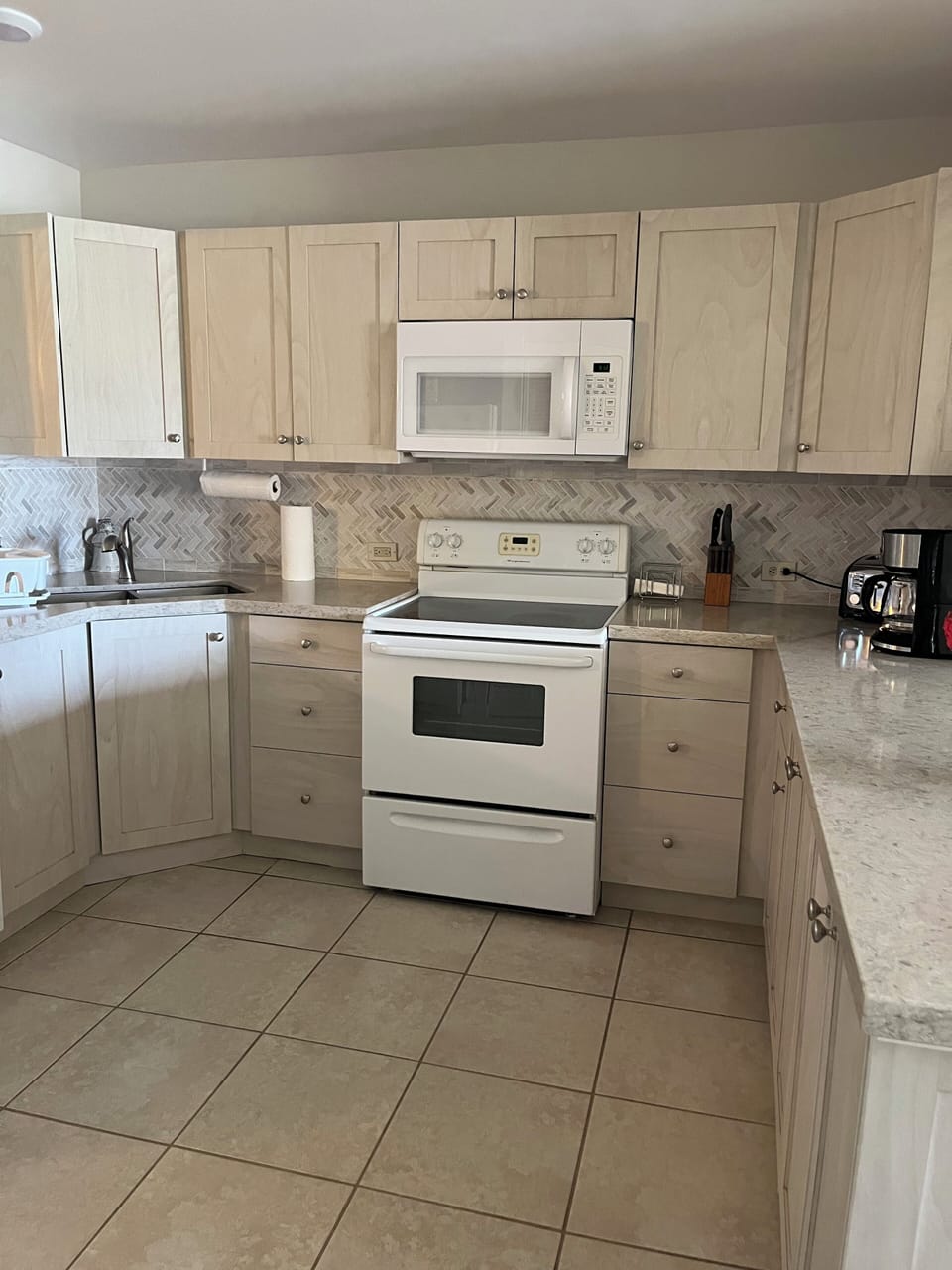 Our spacious, open kitchen is fully equipped and offers plenty of counter space