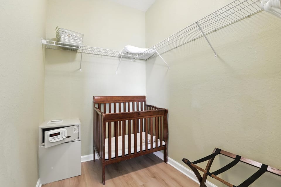 Crib and safe available at the unit.