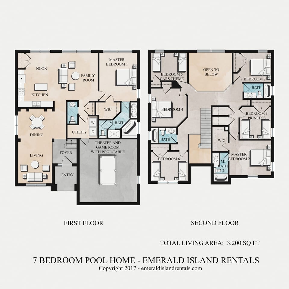Floor plan, review it so that you can plan your family needs ahead of arrival.
