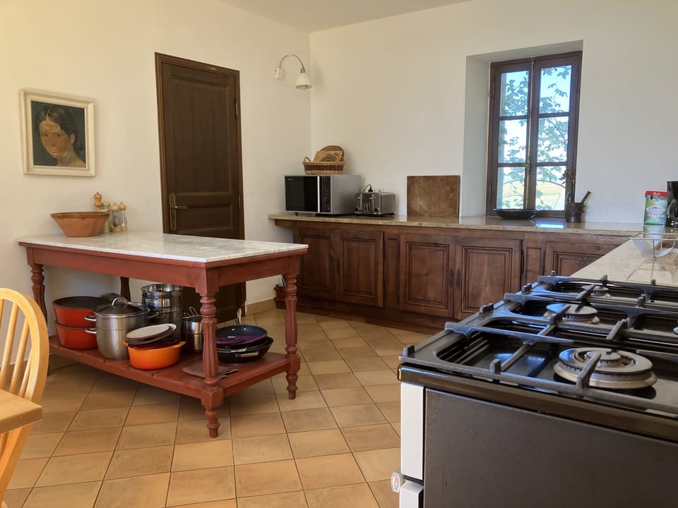Fully equipped kitchen - Preparation area with large larder and granite worktops