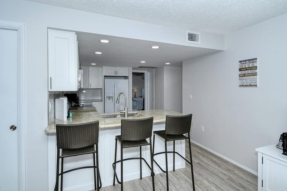Bar stools at kitchen counter 