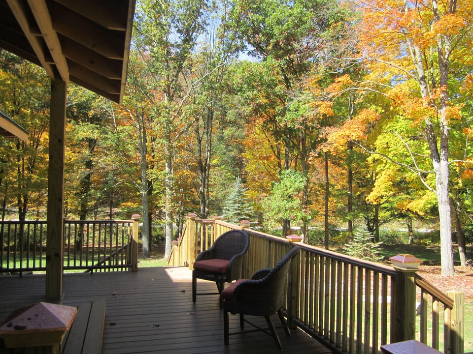 Beautiful wrap-around deck and back yard