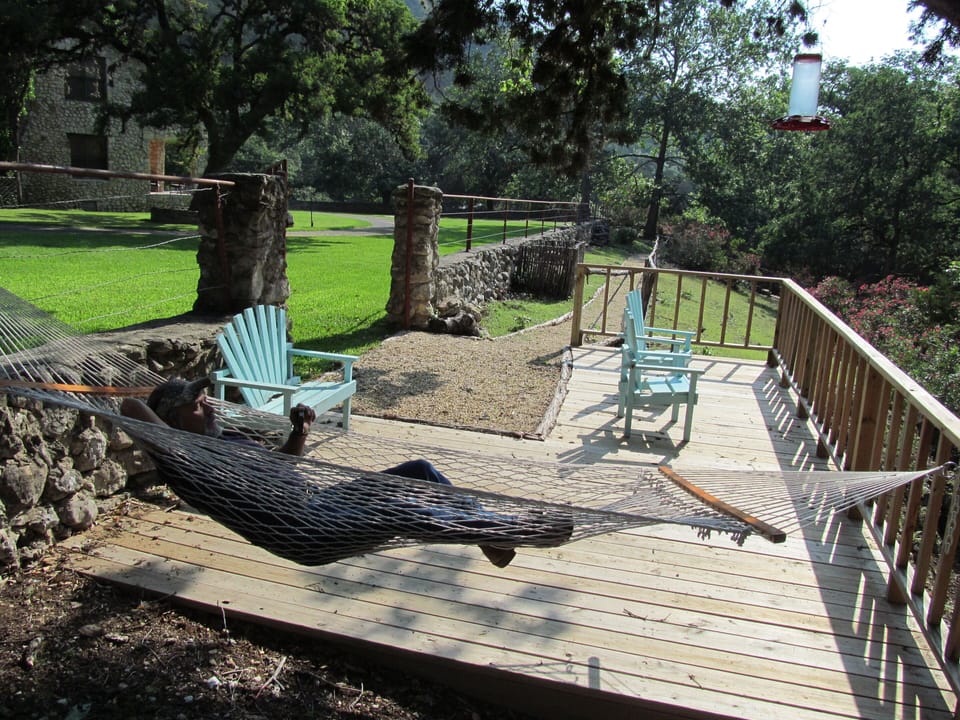 Jen's Deck for relaxing by the creek falls