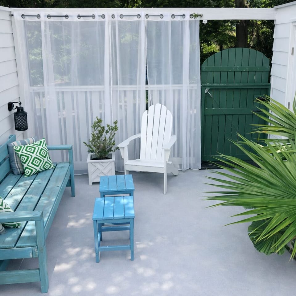 The sunny private courtyard- perfect to begin or end your day.