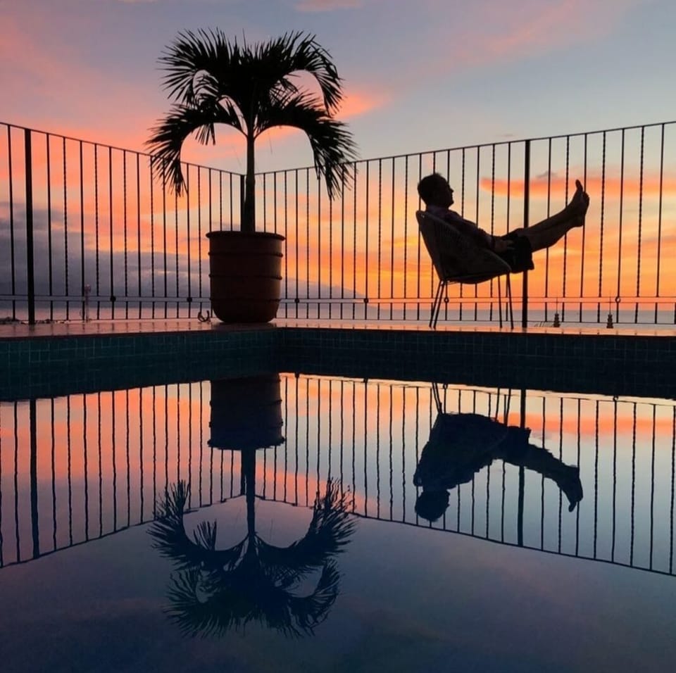 Beautiful sunset from pool area