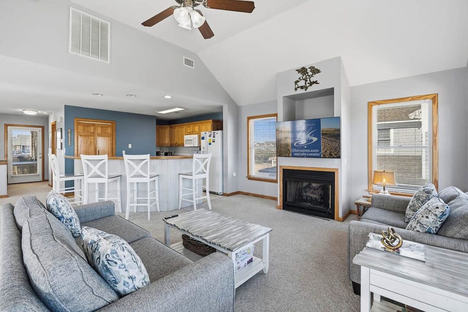 Top-Level Living Room with Deck Access