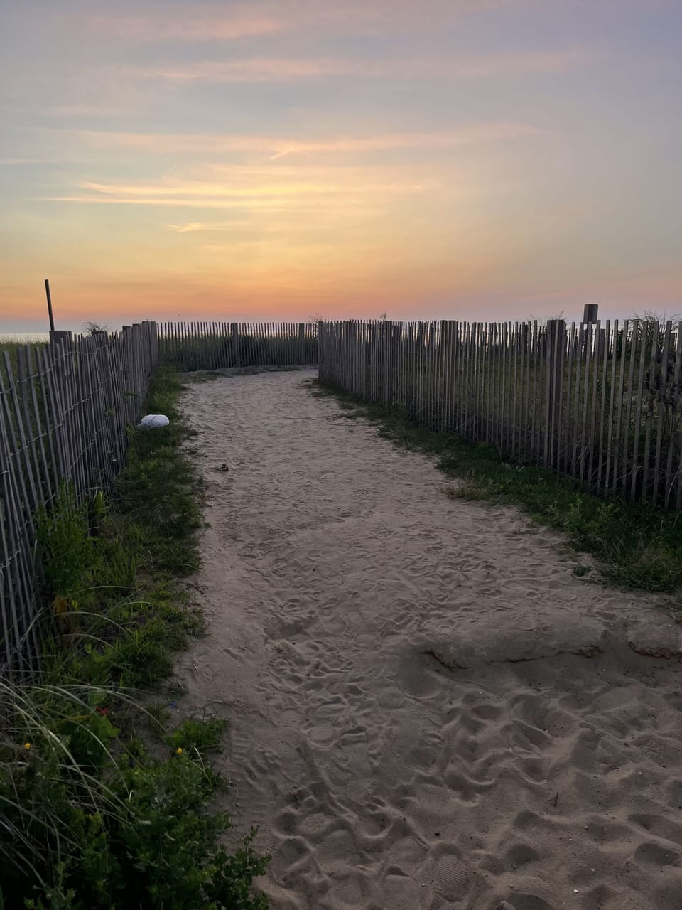 Beach path to morning sunrise - serene
