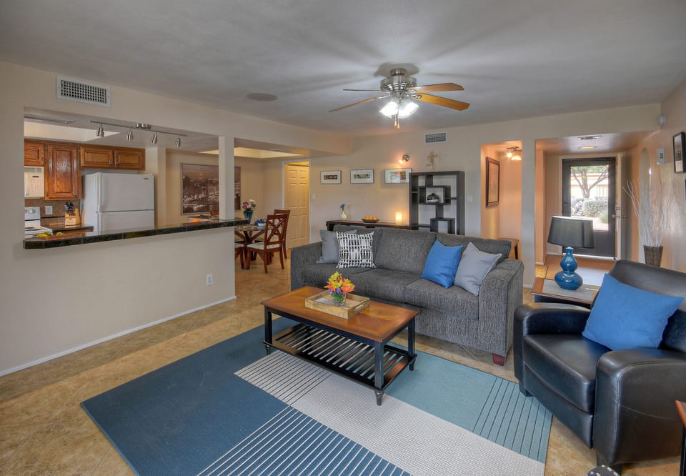 Open floor plan is spacious and offers cozy and satisfying living areas.