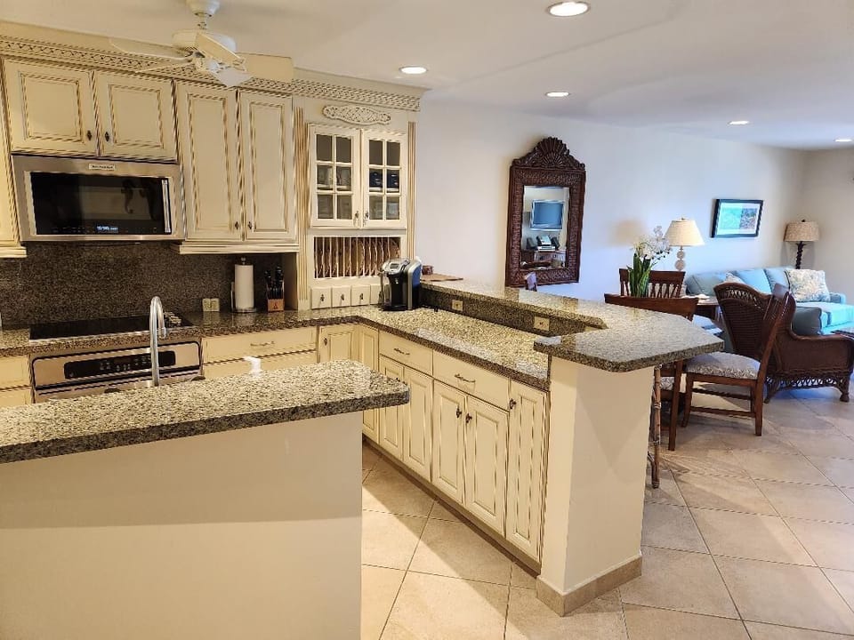 Open kitchen, dining and living room