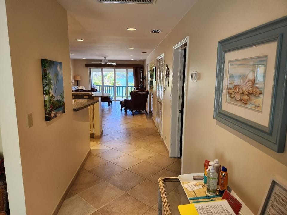 Walk in & you can already see the beach out the slider