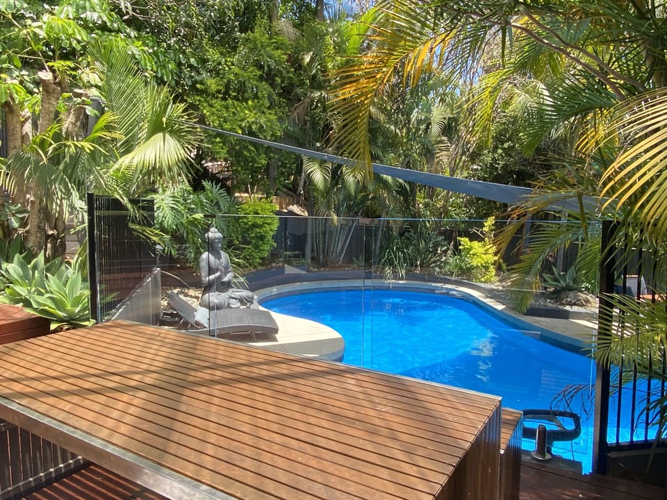 Tropical oasis backyard 