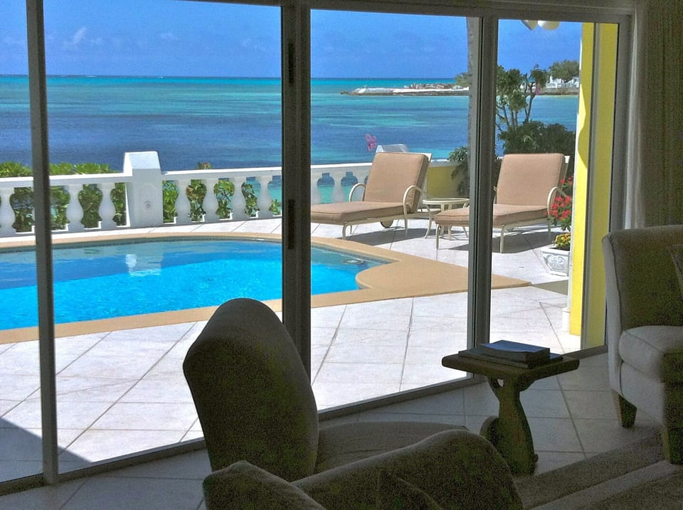 View from living room - sliding doors out to patio