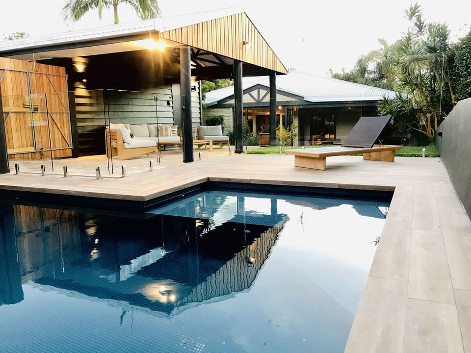 Sparkling new pool and alfresco lounge area