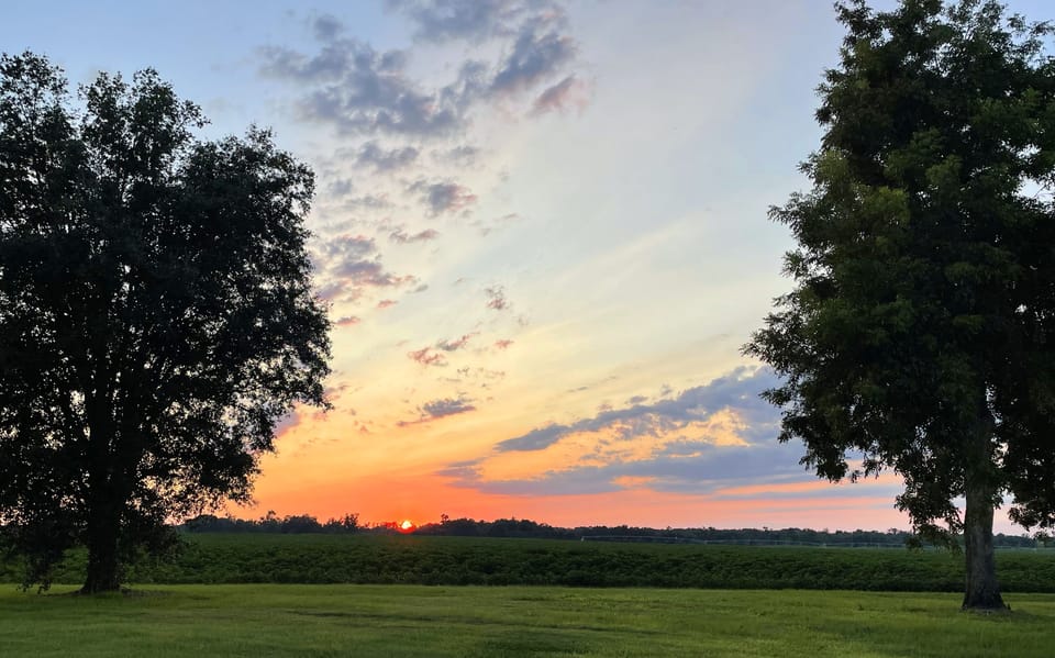 You will enjoy spectacular sunsets on the western horizon at Ten Horse Farm.