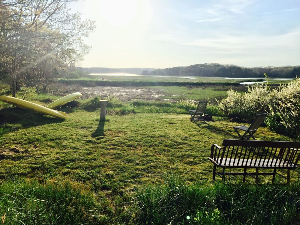 Shared sundowners area by marsh
