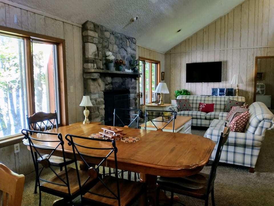 Dining room and living room upper level