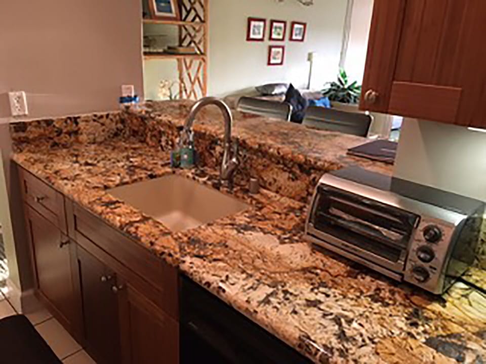 Kitchen overlooks the ocean view 