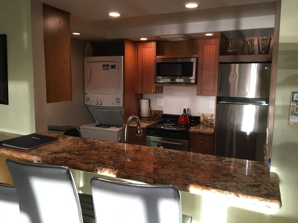 Washer dryer in the kitchen