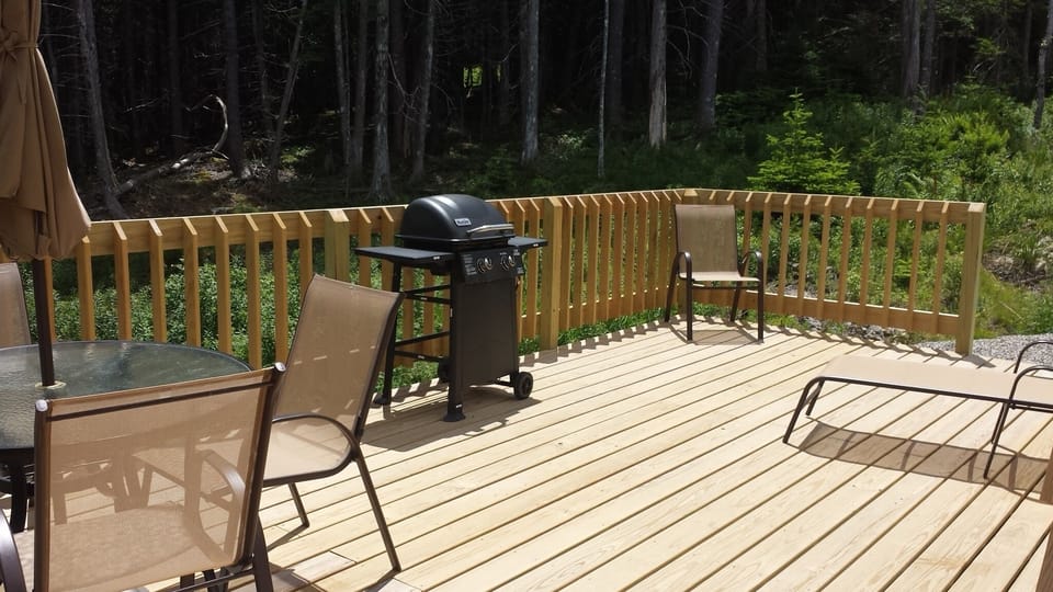 The spacious deck