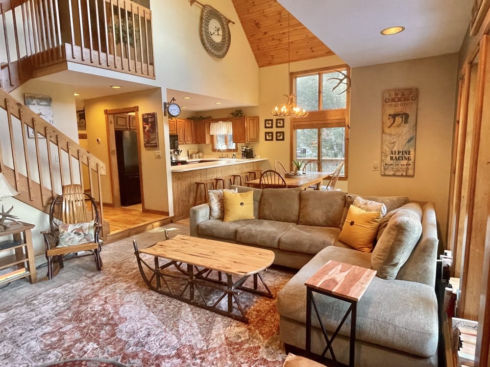 Open Living Room, Dining Room, and Kitchen