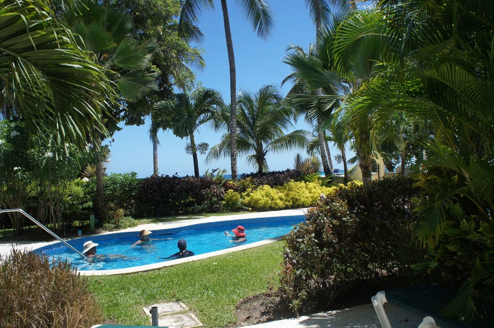 Pool next to patio