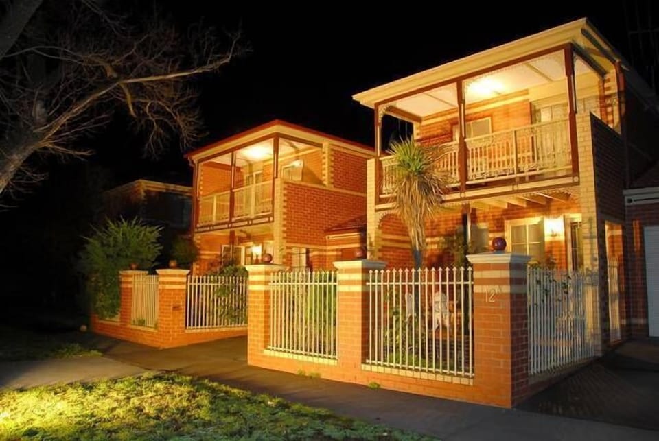 Night shot of Townhouses