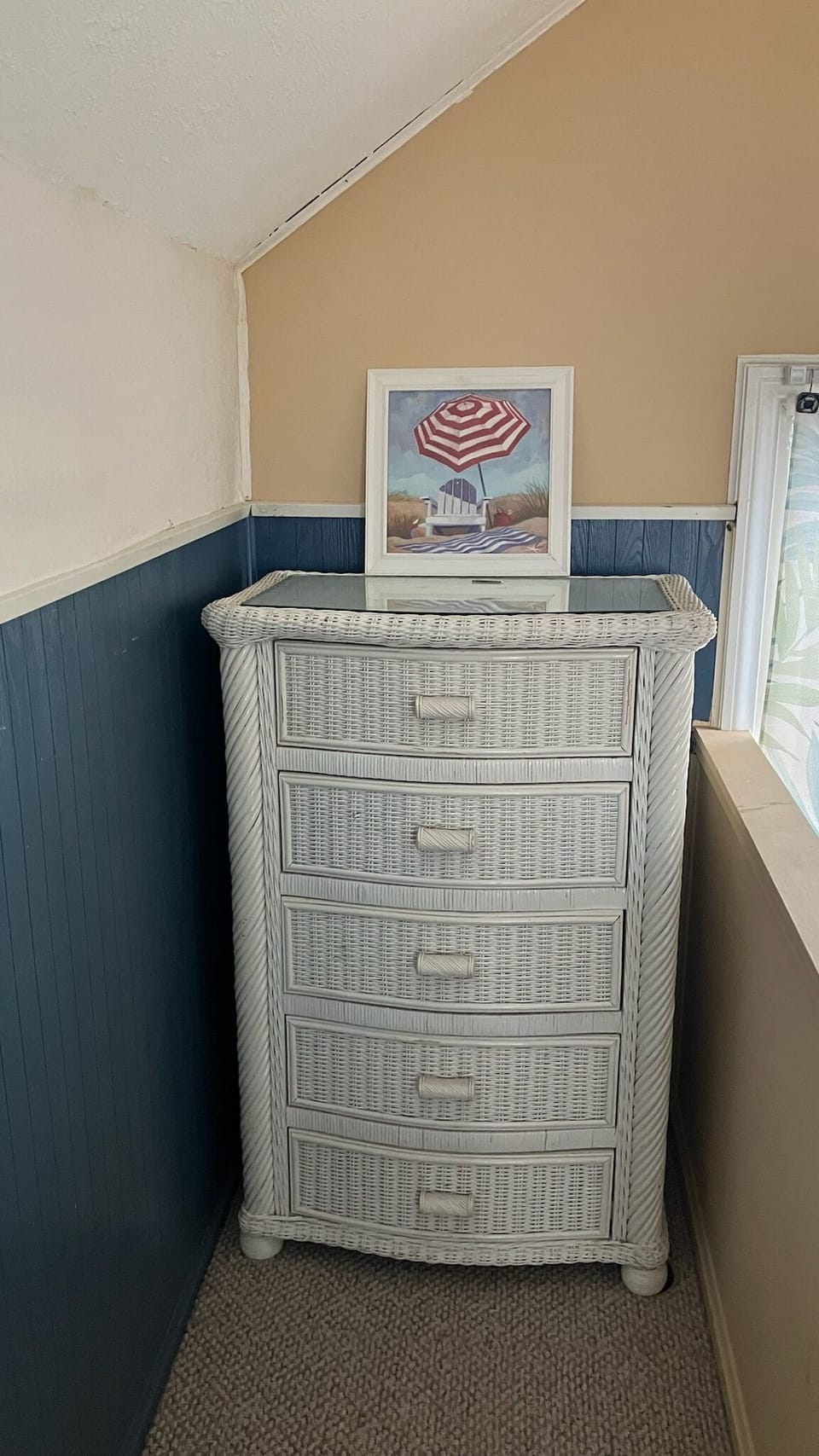 Five drawer dresser in the upstairs queen bedroom.