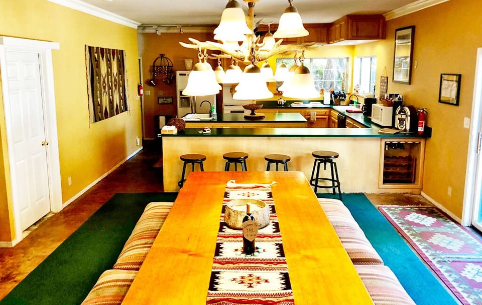 Dining table can seat up to 16 people