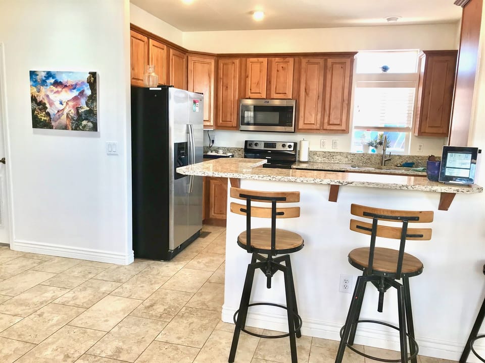 Barstools at the kitchen counter